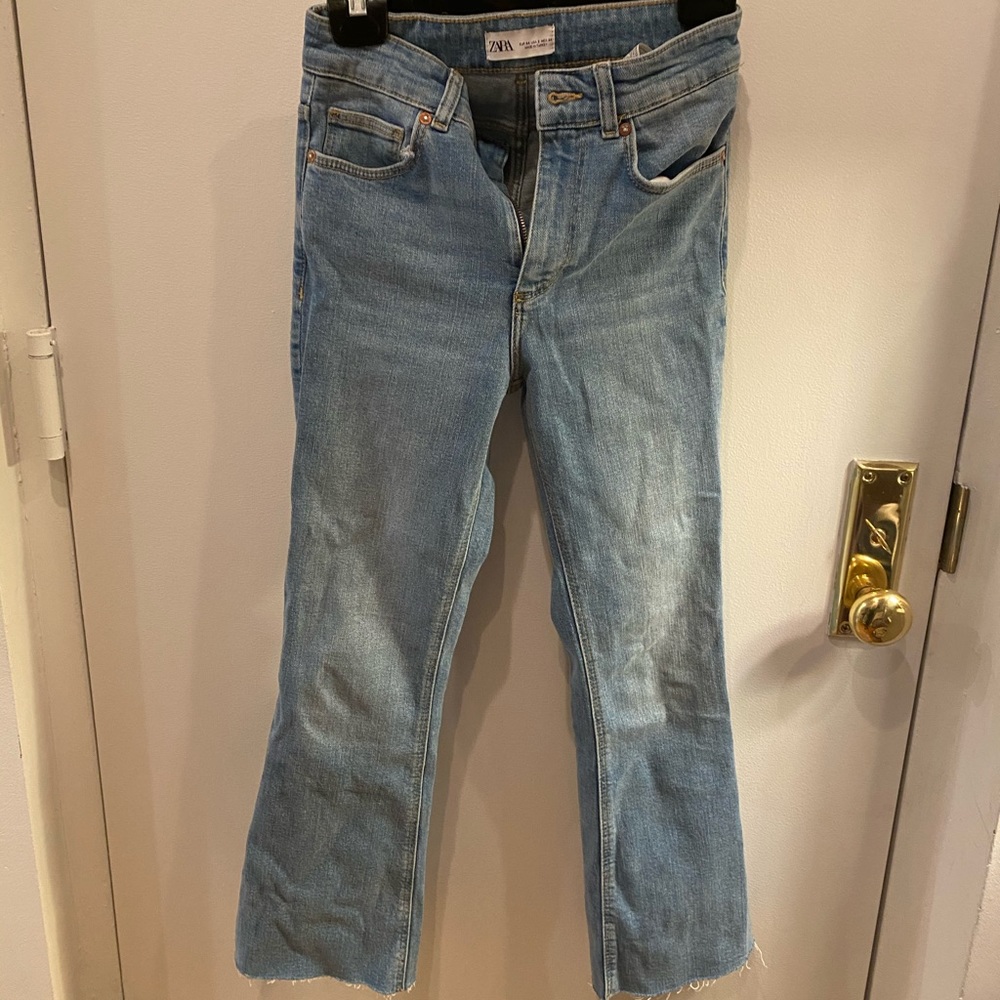 Zara cropped flare jeans
